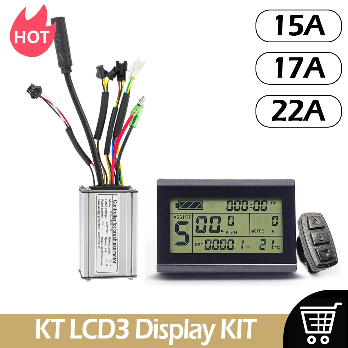 Sicerk KT Controller-Kit Für E-Bikes - LCD Display Und Controller Set 36V/48V 350W