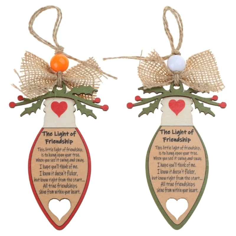 

G6DA Christmas Ornaments The Light Of Friendship Wooden Plaques Best Friend Ornaments