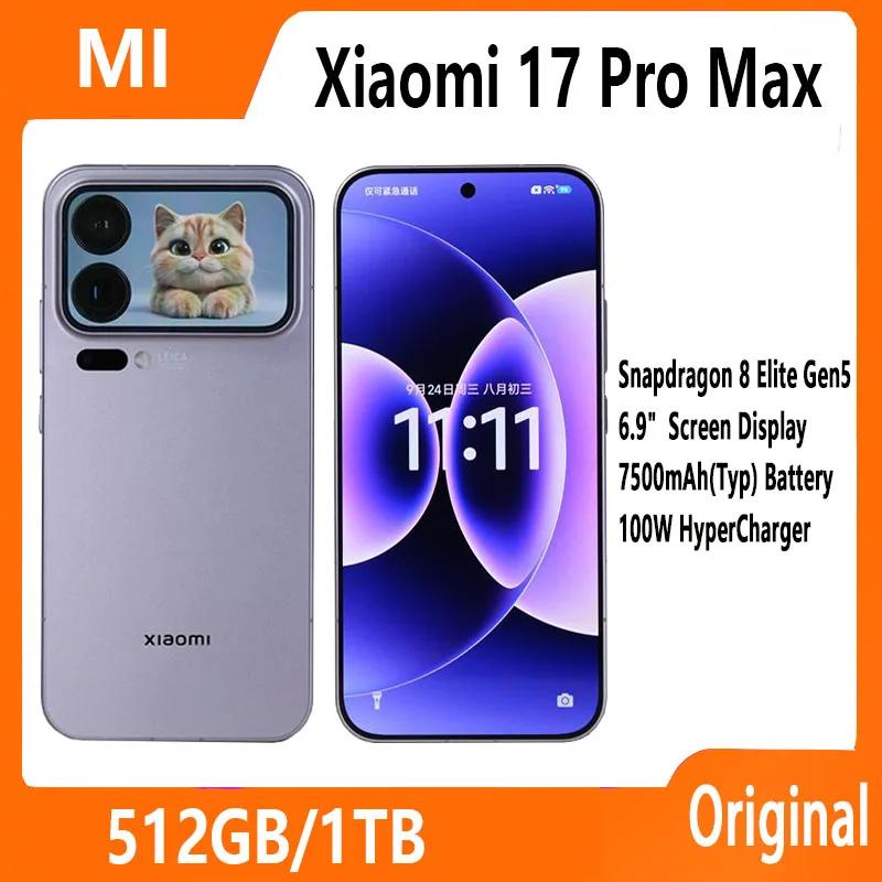 СмартфонXiaomi17ProMax,Snapdragon8EliteGen5,батарея7500мАч,быстраязарядка100Вт,6.9-дюймовыйдисплей,китайскаяверсия-AliExpress509