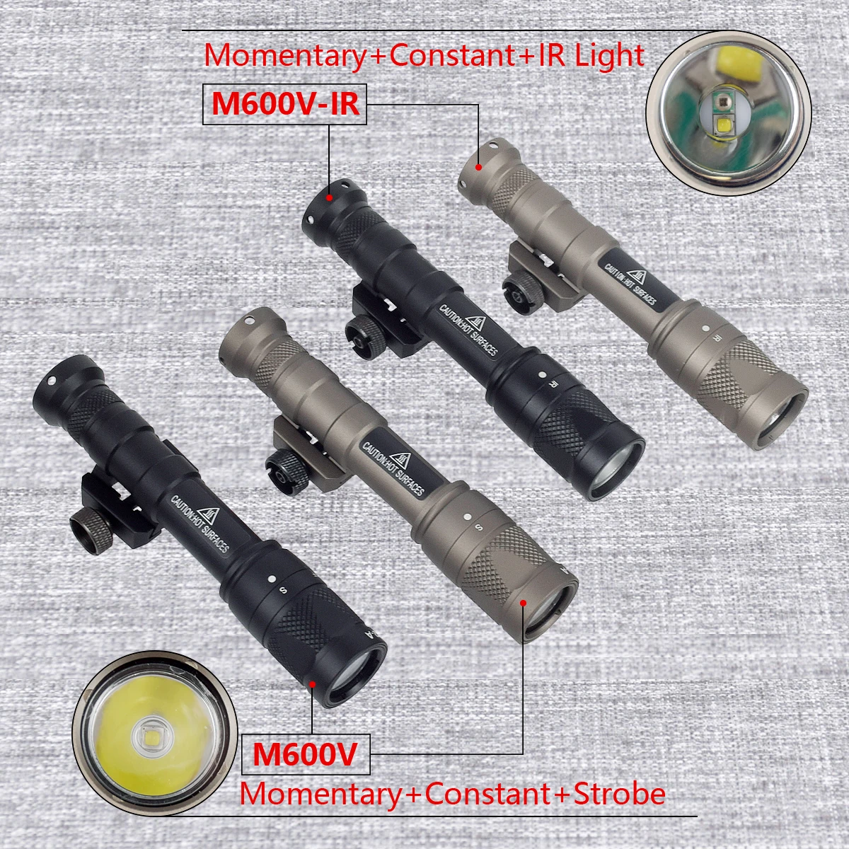 Tactical SureFire M300 M600 Upgrade M300V IR M600V IR Infrared LED Scout Light Flashlight Hunting Rail Mount Weapon Light