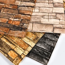 10PcsModern Home Wall Retro 3D Self-adhesive Waterproof DIY Brick Stickers Living Room Bathroom Set Background Wall Luxury Decor