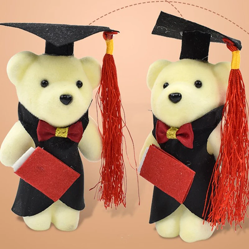 

12cm Standing Graduation Ceremony Bear Doll Flower Bouquet Decoration 1PC