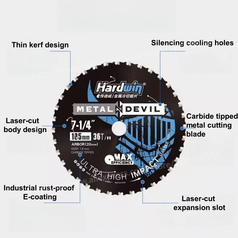 1PC Stahl- und Metalltrennscheibe Kreissägeblatt, dünner Kerf, Hartmetallspitze für Winkeleisen, Gewindestange, EMT-Leitung – Detail 19