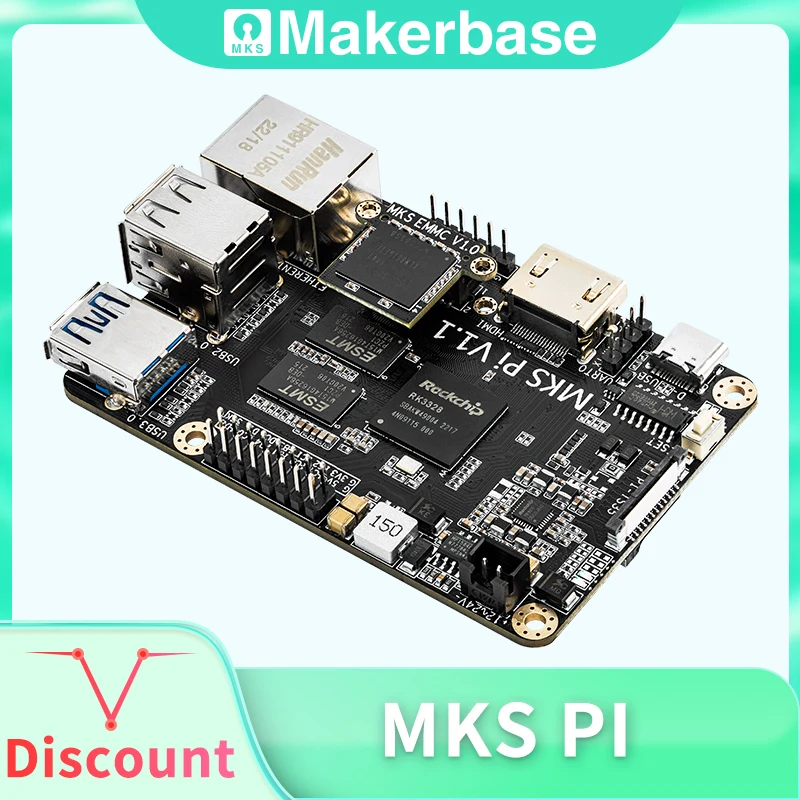 Makerbase MKS PI  Board Quad-core 64bits SOC onboard runs Klipper&3.5/5 Inch Touch Screen for Voron VS Raspberry Pi Board RasPi fysetc spider king 10 axis industrial grade motherboard board core replaceable support klipper marlin 2 0 for voron 3d printer