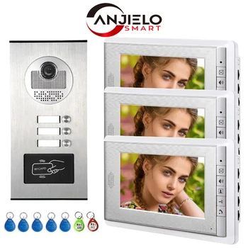 Apartment intercom system 7-inch video doorbell intercom kit aluminum alloy camera can be equipped with 2/3/4 intercom system 1