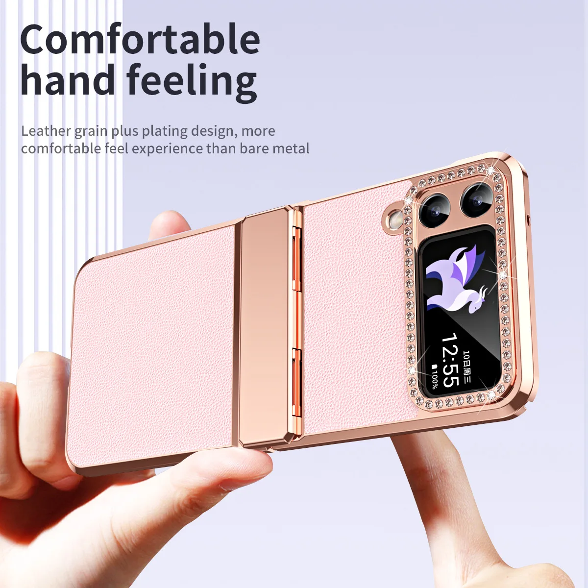 Fashion Bling Folding Case for Samsung Galaxy Z Flip 4 5 5G Flip5 Flip4 Flip3 Flip 3 Zflip4 Zflip5 5G Shockproof Leather Covers