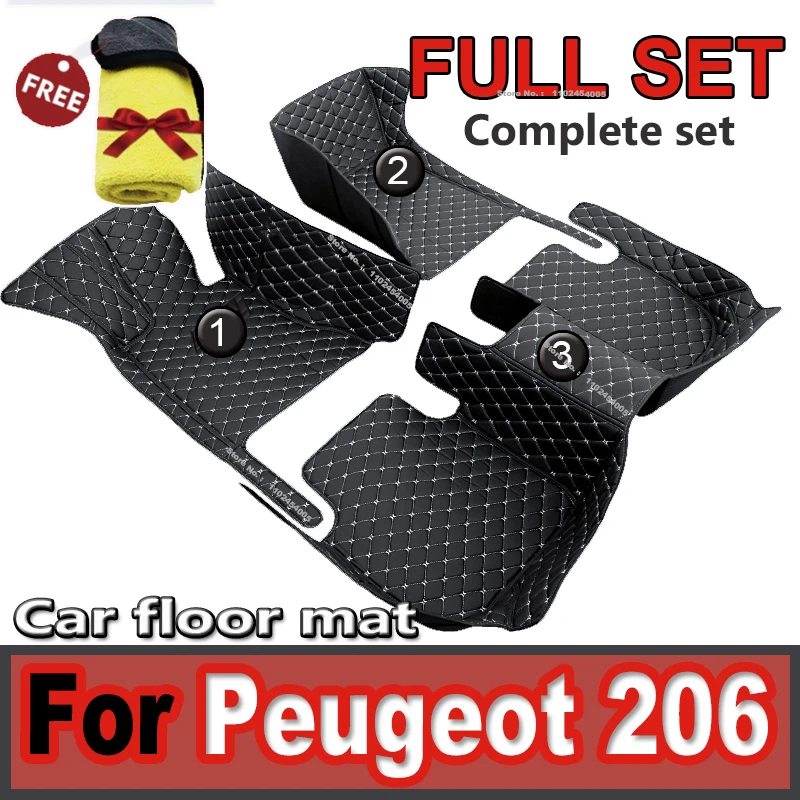 

Автомобильные коврики для Peugeot 206 206 + 1998 ~ 2013, коврики, роскошные кожаные коврики, интерьерные детали, автомобильные аксессуары 1999 2000 2001 2002