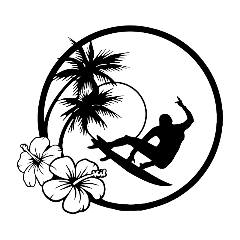 

F523# Fashion Ocean Surfing Wave Hawaii Decor Car Sticker Extreme Movement Vinyl Decals