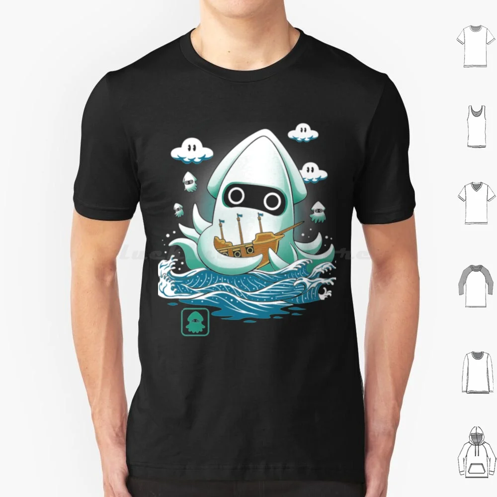 

Классическая футболка Blooper Kaiju, футболка большого размера из 100% хлопка для видеоигр, Bros, Super Blooper Kaiju kaiius Bloopers Blooper Kaiju