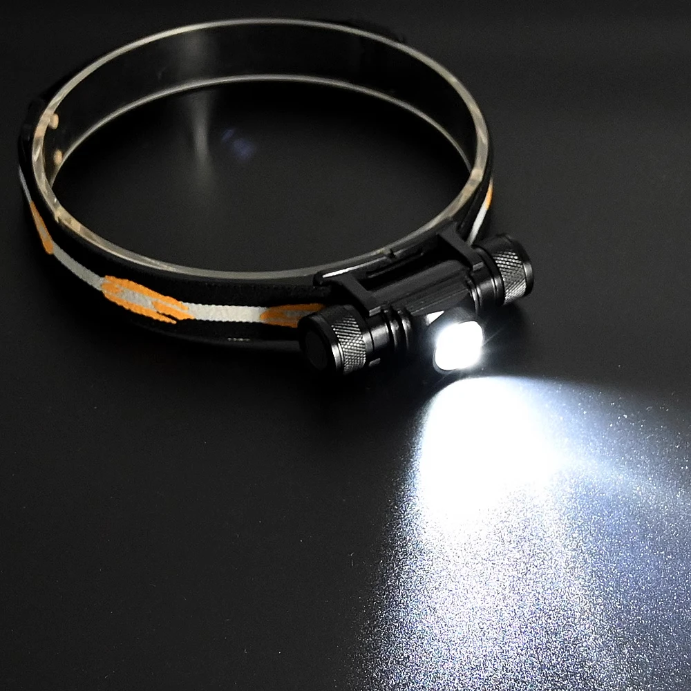 Oppladbar led-hodelykt usb-c ultrasterk vanntett 5 moduser_voghion.com