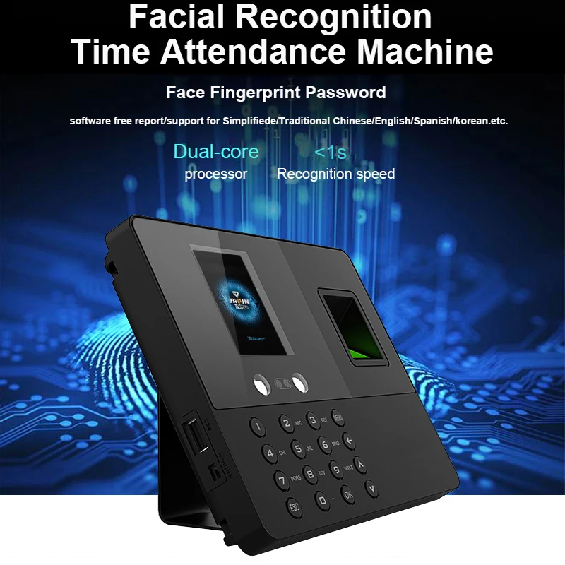 JPX1Face recognition Biometric Fingerprint Time Attendance System Machine Employee Office Fingerprint No software
