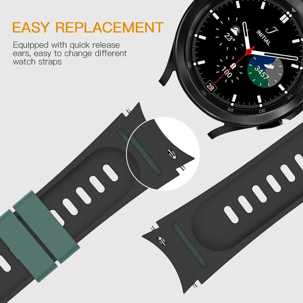 No Gaps Band For Samsung Galaxy Watch 4 classic 46mm 42mm 4/5 44mm 40mm Sport Silicone Bracelet Galaxy Watch 5 pro 45mm strap