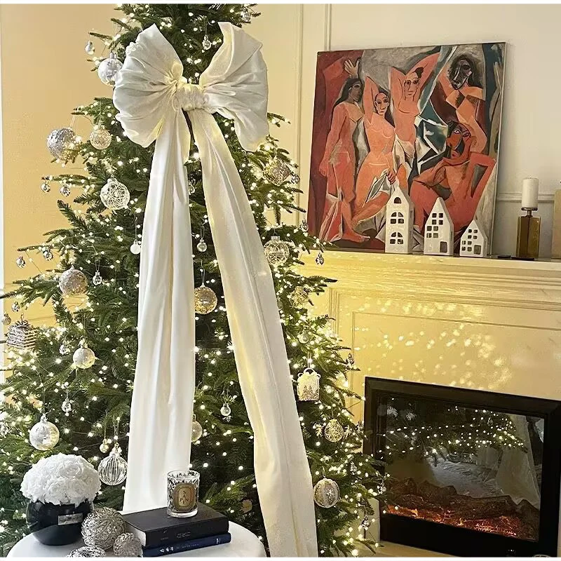 2 m großer Weihnachtsschleifen-Anhänger, Perlengarn, Schleife, Weihnachtsbaum-Dekoration, Hochzeit, Geburtstag, Party-Dekoration – Detail 4