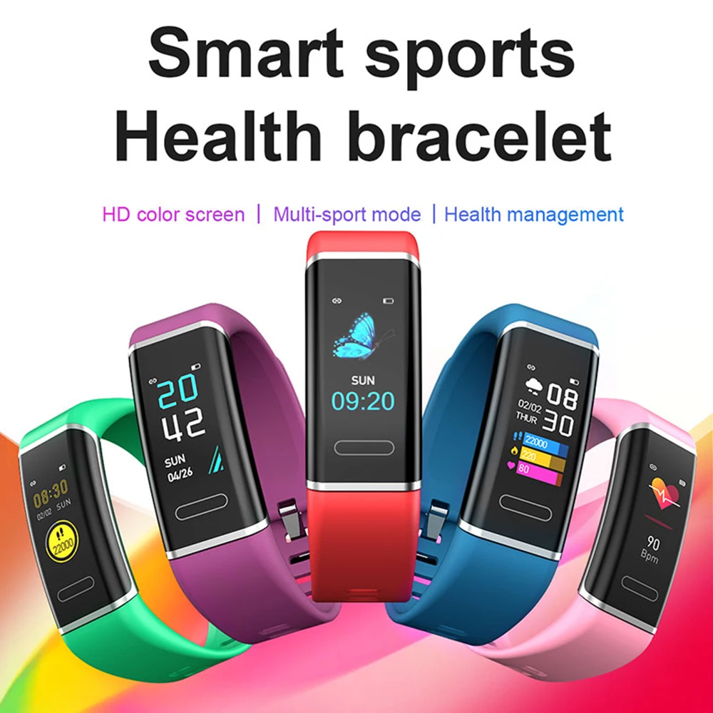 

CT6 Smart Bracelet 0.96 Inches Touch Display Men Women Heart Rate Sports Fitness Tracker IP67 Waterproof 90mAh For Android IOS