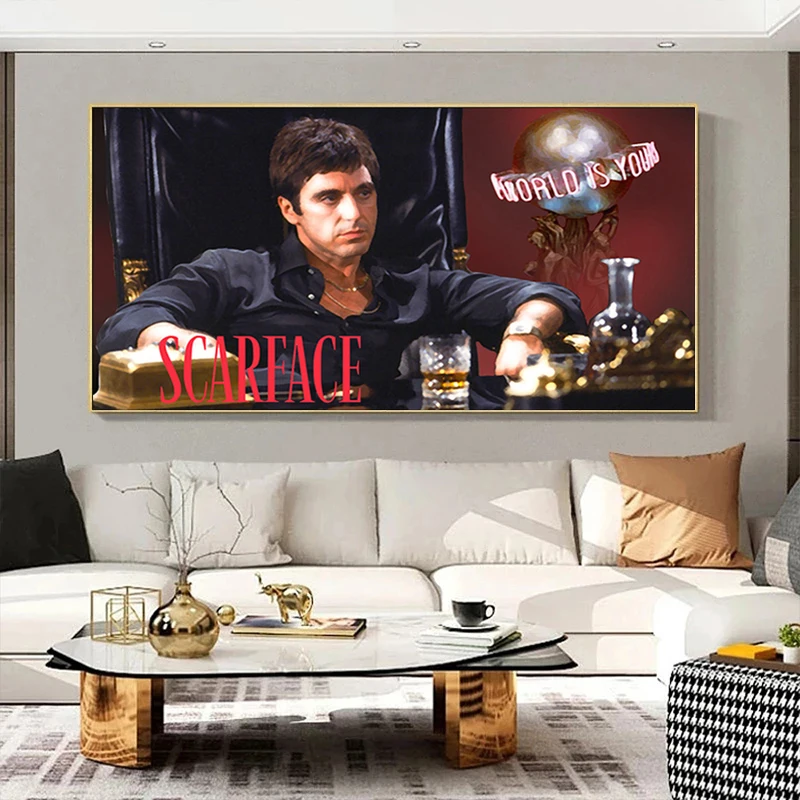 Poster Scarface Al Pacino 40x30 Cm - Stampa Su Cartoncino Premium, Senza Cornice, Perfetto Per Decorazione Parete