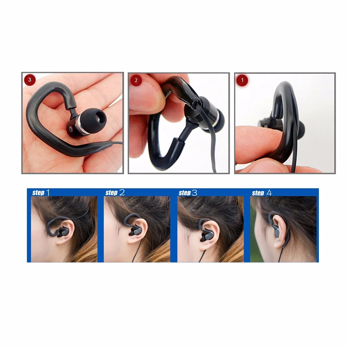 Bluetooth Earphones Transparent Soft Silicone Ear Hook Loop Clip