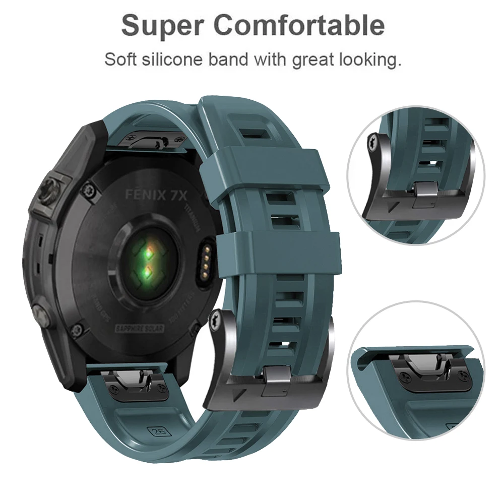 Premium Silicone Quick Release Watch Band with Screw Buckle - Choose 22mm or 26mm