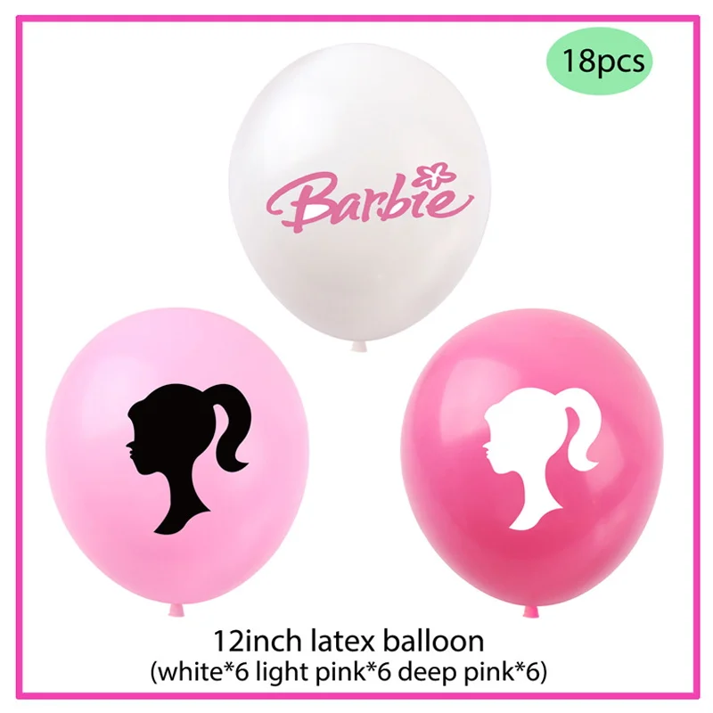 thumbnail image 1 of Decoración para fiesta de cumpleaños de Barbie de Disney, servilletas de papel, vasos, platos, manteles, globos de princesas para niñas, suministros para baby shower, 1 of 5