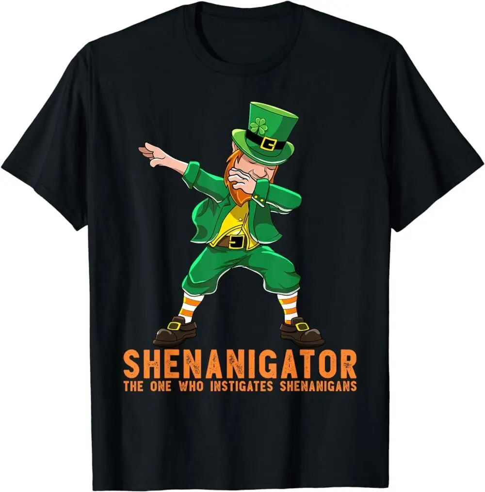 Best To Buy Shenanigator Dabbing Leprechaun Shenanigans St Patricks Day T Shirt Maniche Lunghe O Corte