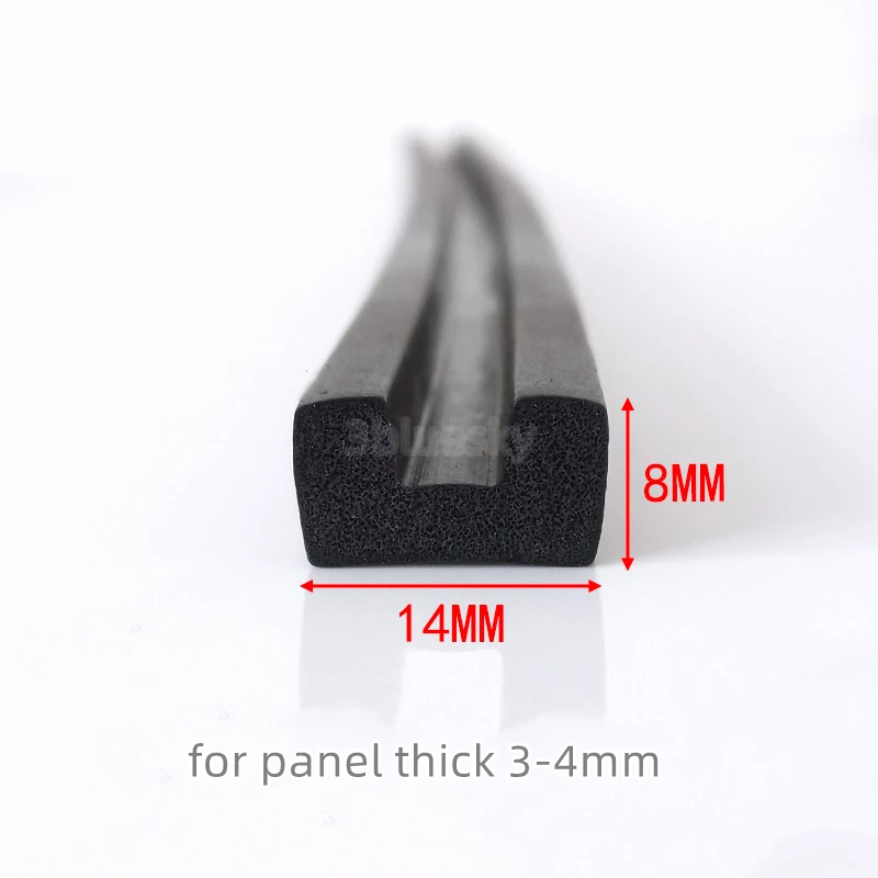

EPDM Rubber Foam Sealing Sponge U Strip Glass Metal Car Wood Panel Edge Encloser Shield 8x14mm Black