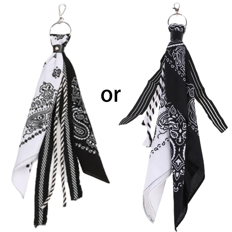 Unisex Hip Hop Paisley Bandana Halstuch Brieftasche Kette Rock Punk Band Biker Kopftuch Metall Keychain Taschen Hosen Schmuck – Detail 28
