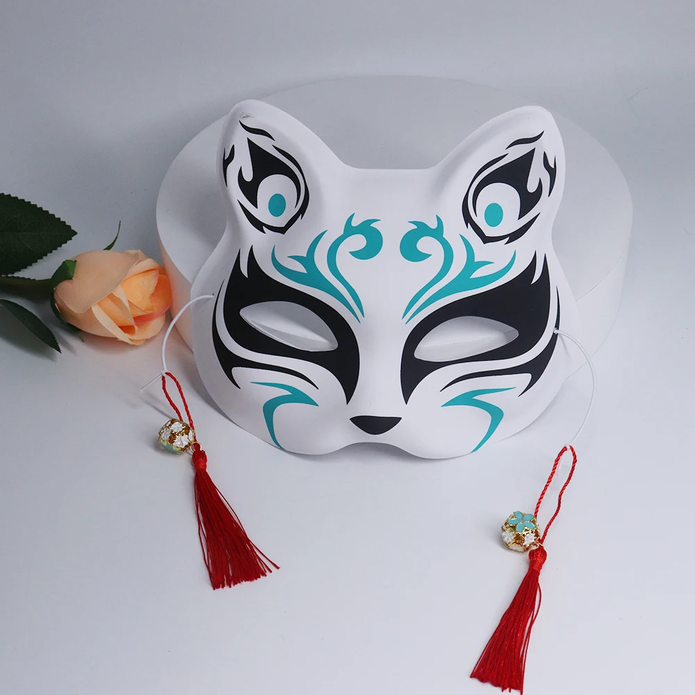 Anime Demon Slayer Fox Masks Japanese Cat Mask Half Face Masquerade  Festival Kabuki Kitsune Masks Party Cosplay Propsani. Mesh - AliExpress