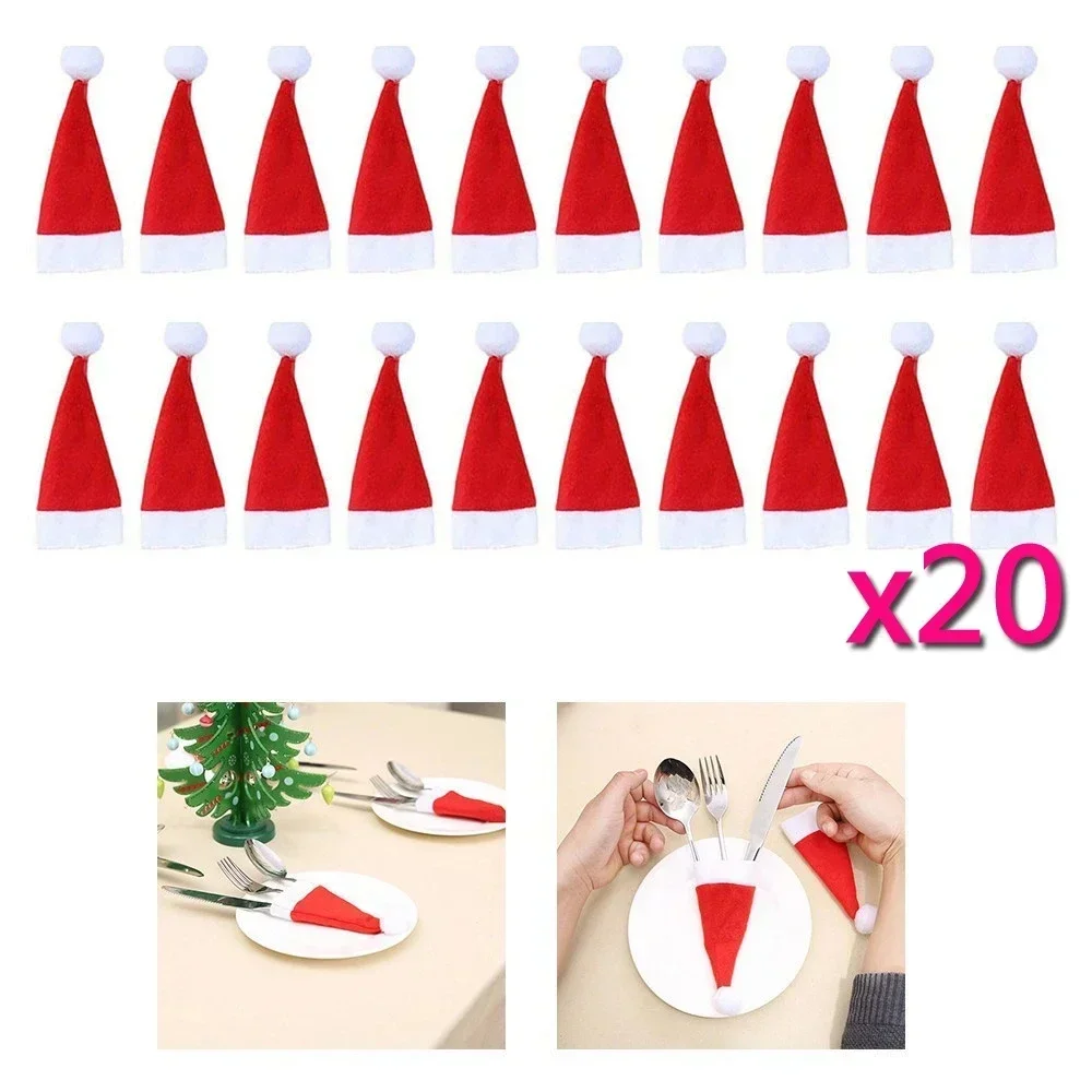 Christmas Hat and Knife Set 20pcs christmas beanie hat