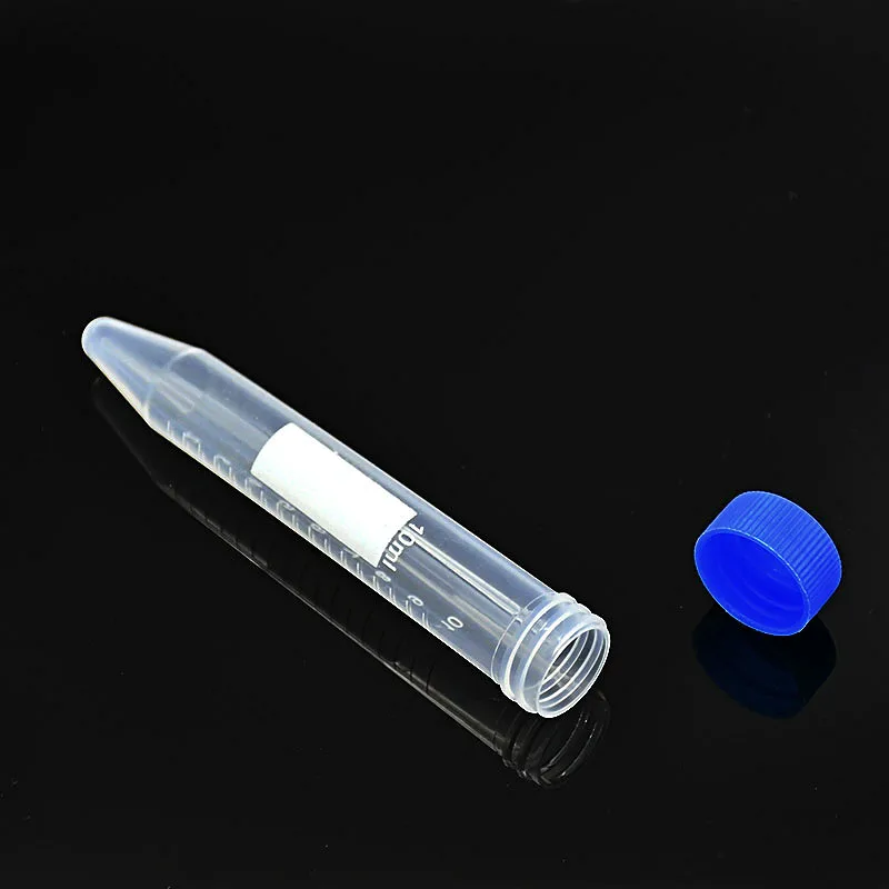 Centrifuge Tube 10 ml Plastic Test Tube With Clear Scale Bottom Tip Sample EP With Screw Cover 100 EA/ PK