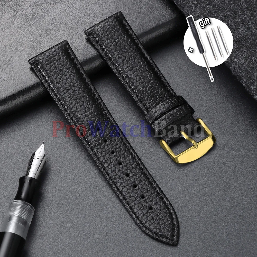 Lychee Pattern Green Leather Watch Band - Universal Bracelet