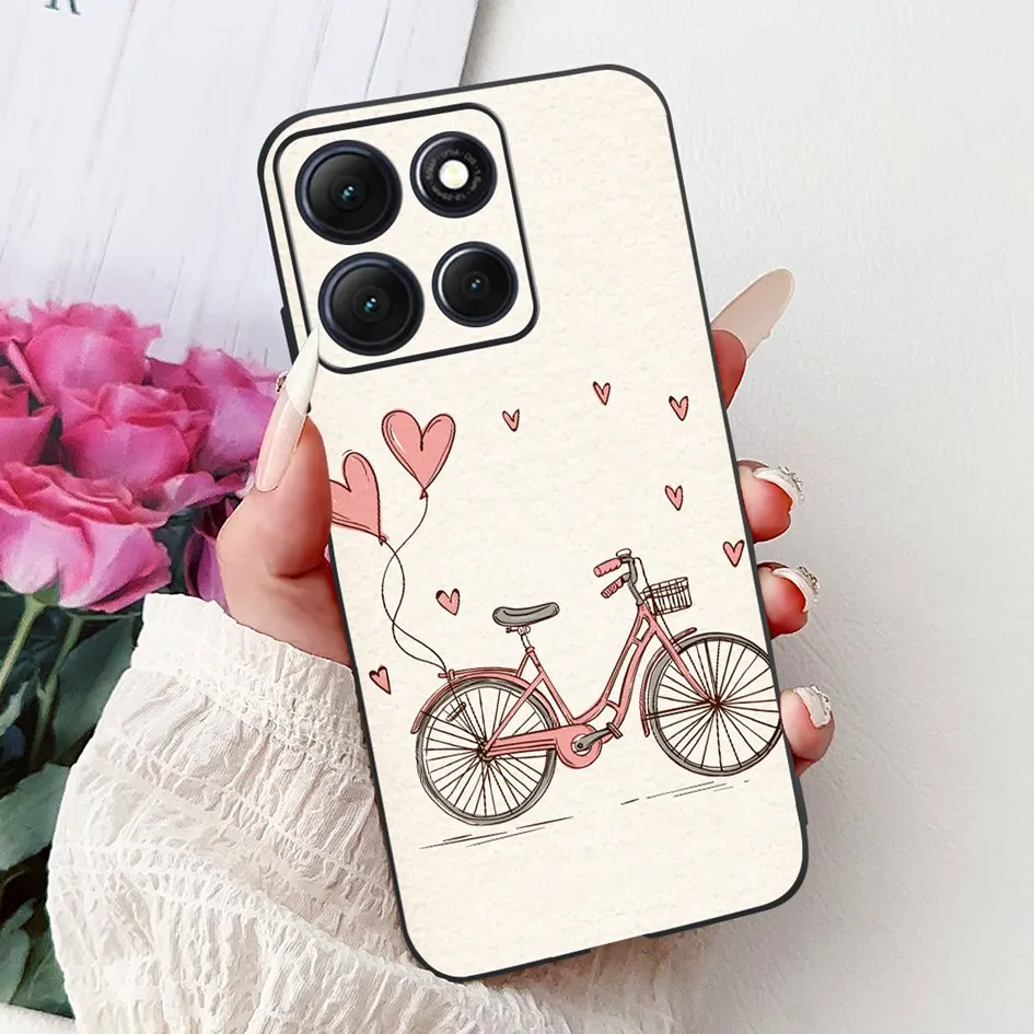Floral Bamboo Cat Cartoon Soft Silicone Back Cover