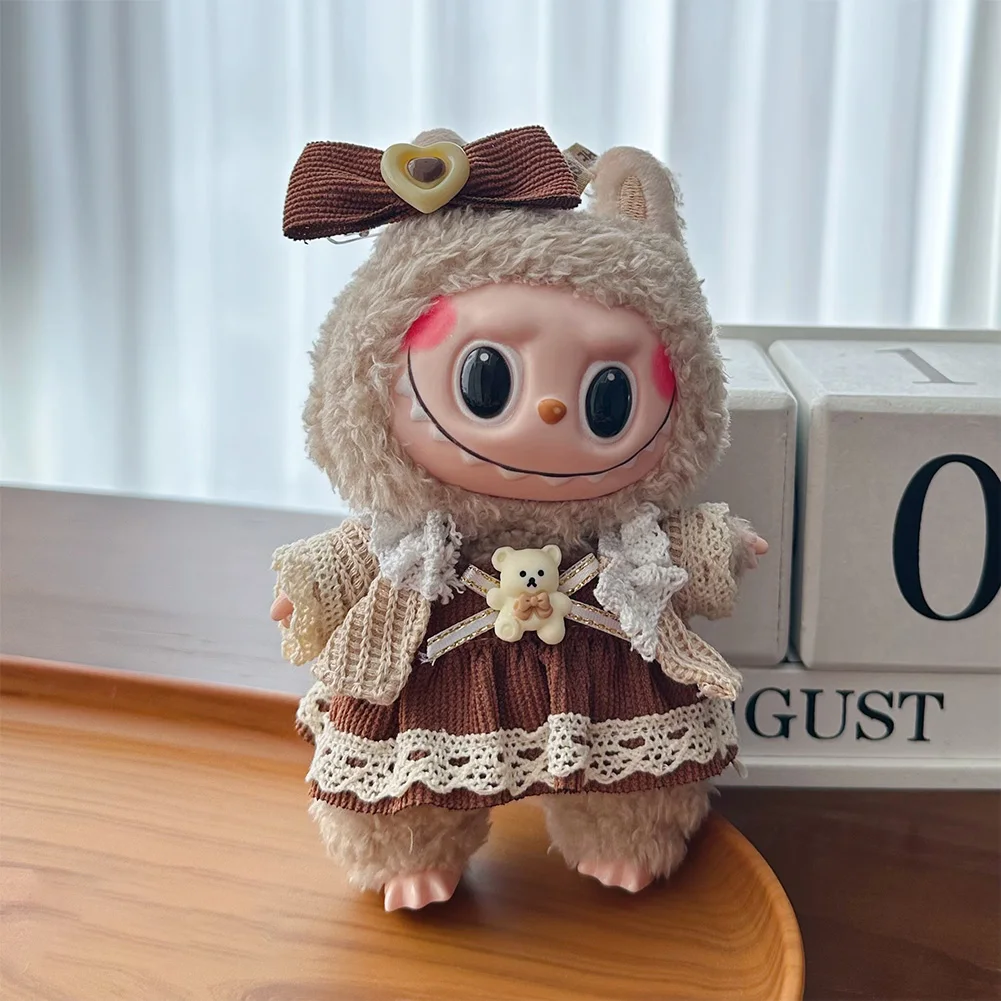 For 17cm Labubu Doll Clothes Hoodies Doll Clothes Color Match Hoodies Dolls Accessories Cute Decoration Little Cloths 6