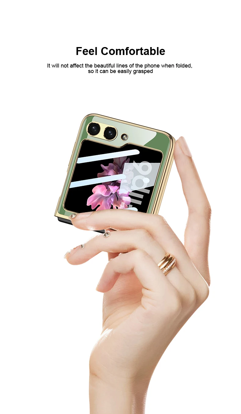 Painted Elk Pattern Glass Case For Samsung Galaxy Z Flip 6 5 Outer Screen Glass