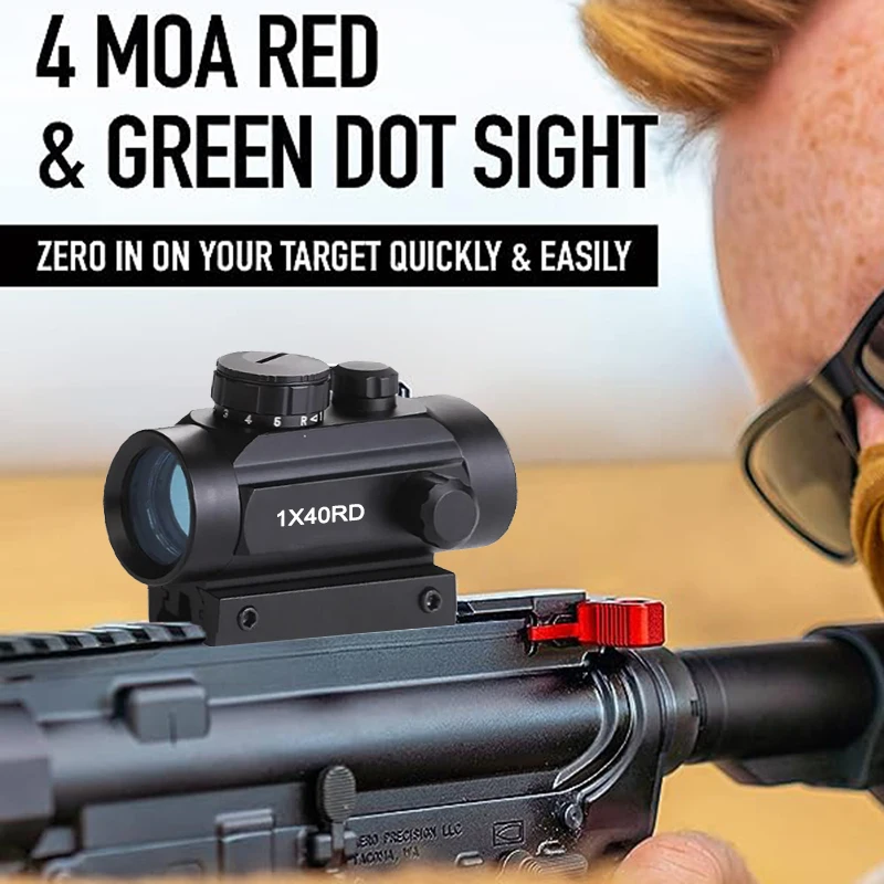 Red Dot 1x40 Sight Tactical Optics Holographic Compact Riflescope Scope Adjustable Rail 11mm 20mm Red Dot Sights with Lens Cover red dot sight rifle scope