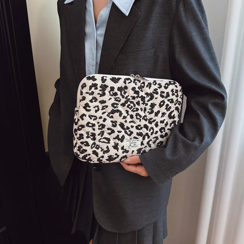 Leopard Print Laptop Carrying Case Computer Carrying Bag Computer Sleeve Fits 11/13/15 Inch Laptops