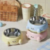 Cute pet bowl - Stainless steel inner bowl. Easy to clean. Equipped with a cute big eye design. Suitable for dogs and cats. 4