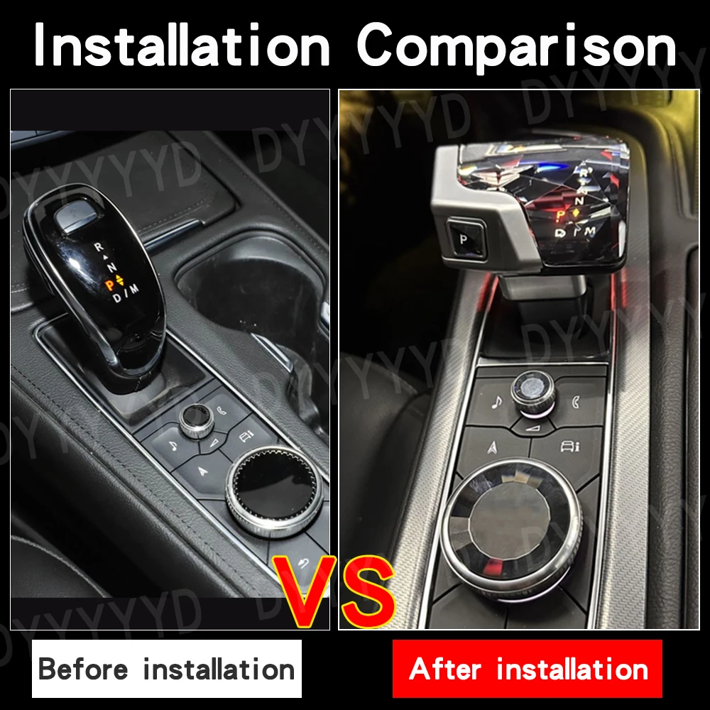 3piece LED Crystal Gear Shift Knob Lever Stick Handle Head for Cadillac CT5 CT6