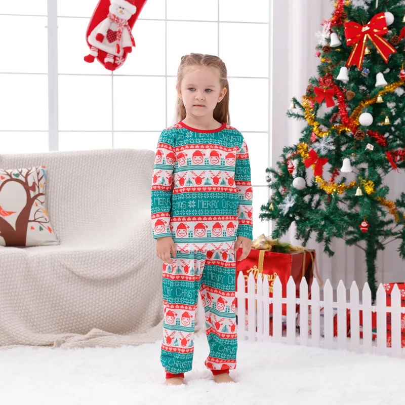 European And American Boys And Girls Long Sleeve Trousers Christmas Family Set