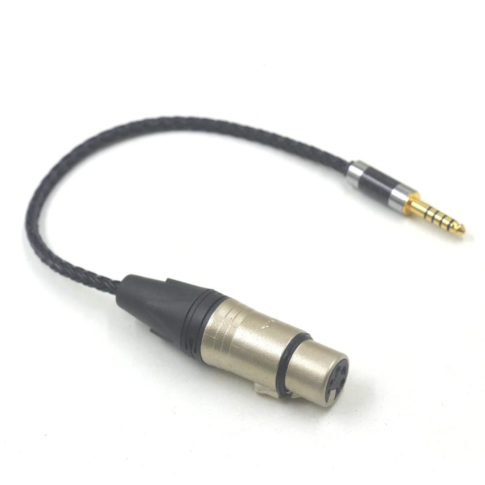 

Black 16 Core 4.4mm Balanced Male to 4-pin XLR Balanced Female Headphone Audio Adapter 4.4mm to XLR Balanced Cable Connector