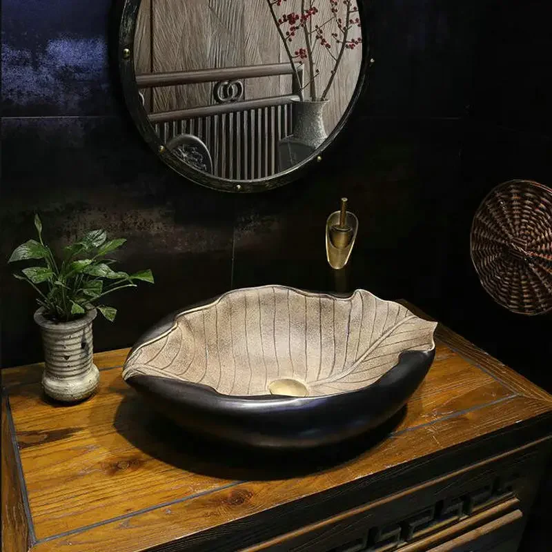 

Нестандартная керамическая раковина ручной работы в примитивном стиле, раковина для ванной