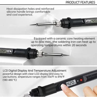 Temperature Electric Soldering Iron Kit 110V 220V 80W LCD Solder Welding Tools With XL830L Multimeter Welding Tool Kit 6