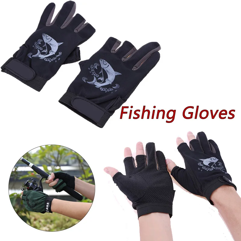 Half Finger Fishing Gloves 1 Pair 3 Skidproof Resistant Cycling Fishing Anti-Slip Tool For Tackle Boxes