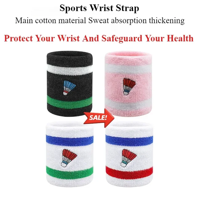 2pcs Badminton Wrist Guard Sport Ware Major Embroidery Tennis Protection Wipe Sweat Run Comfortable Sweat Absorbing Cotton Brace 3