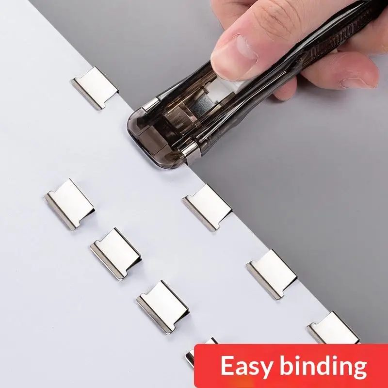 미니 트레이스리스 재사용 가능한 핸드 클램프 푸시 스테이플러 종이 책 파일 사..