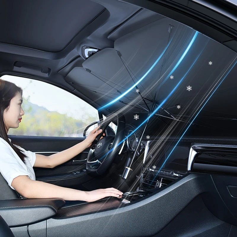Upgraded Car Windshield SunShades Umbrella Foldable Car Sun Shade Parasol Cover Curtain UV Protection Front Window Protection