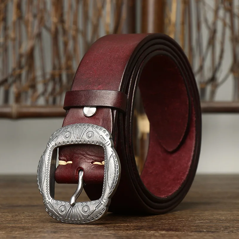 3.8CM Pure Cowhide High Quality Genuine Leather Belts for
