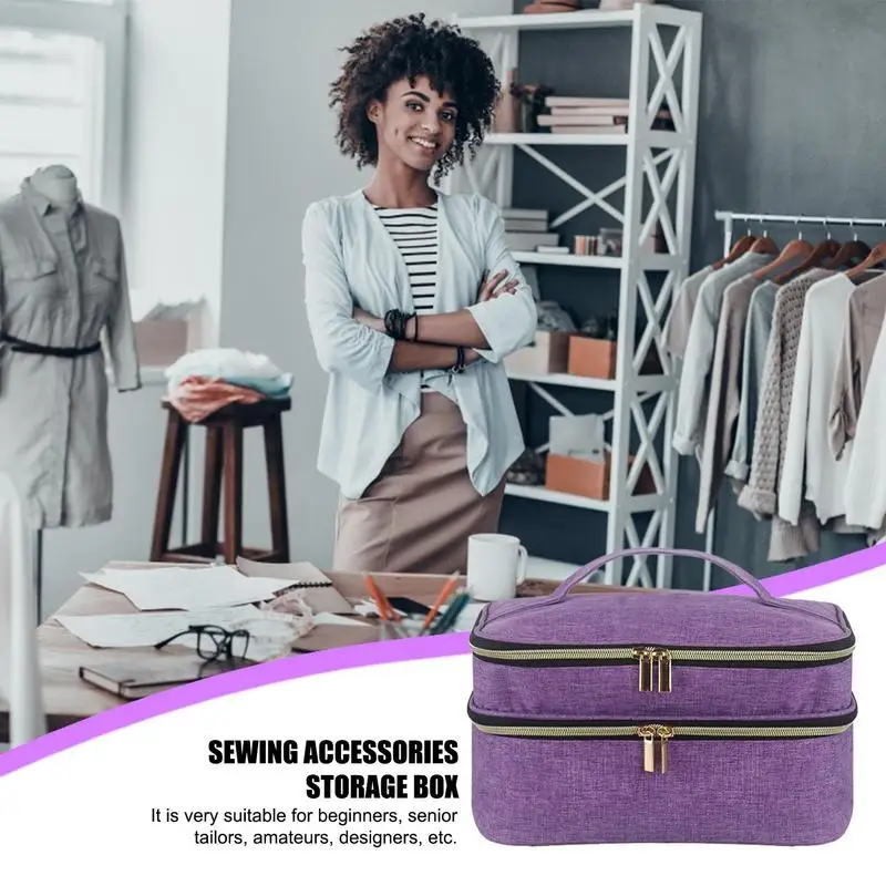 Sewing storage bag Double-Layer Yarn Knitting Tote Bag Handbag craft storage sewing Basket Organizer For Sewing sewing storage box yarn storage bag yarn storage organizer