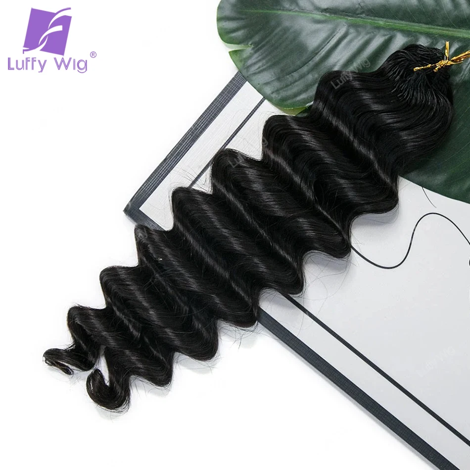 Pre Separated Crochet Braids Human Hair Extensions Deep Wave Burmese Remy Hair Bundles With Loop Knotless For Braiding Curly 4