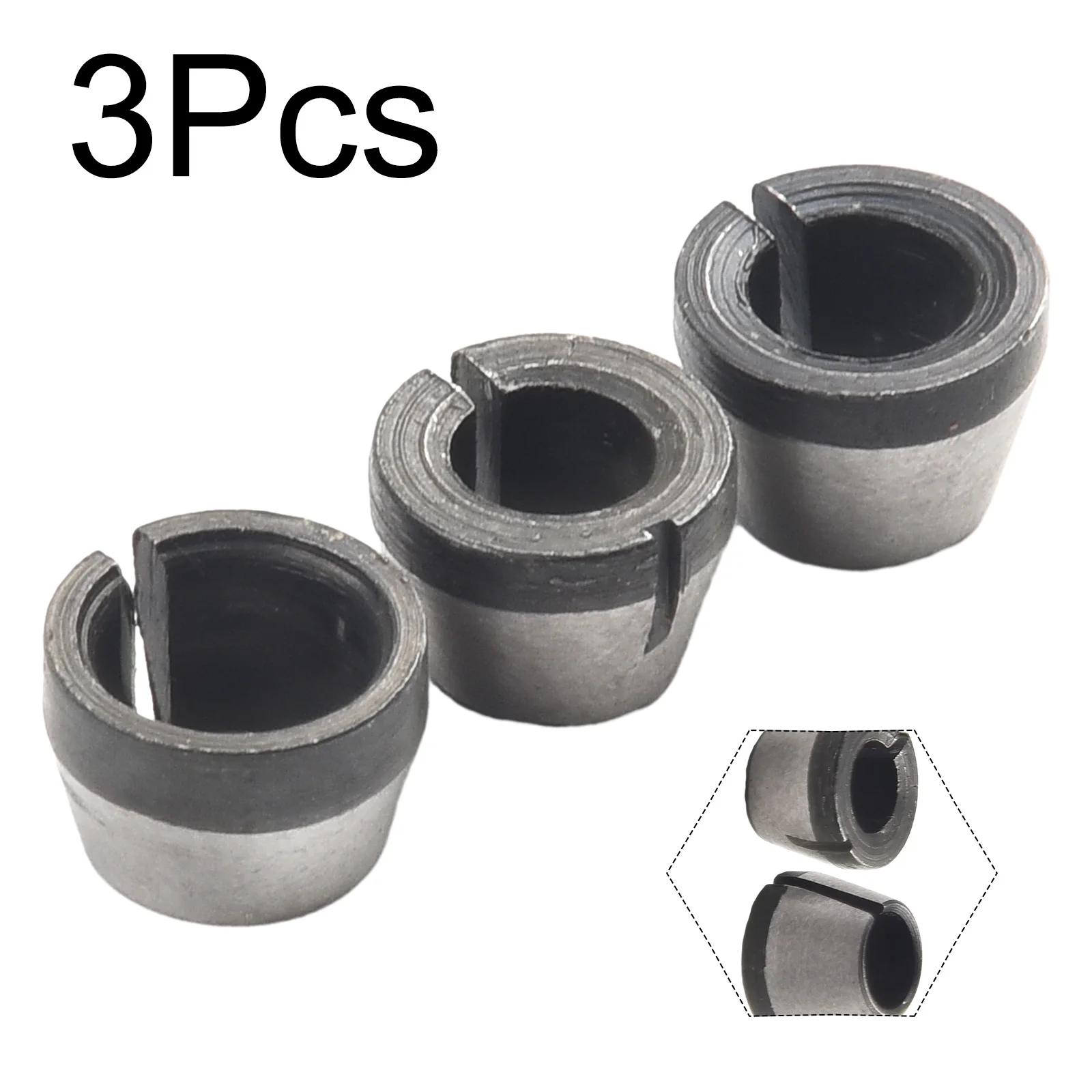 3PCS Collet Chuck High Precision Adapter Engraving Trimming Machine Electric Router Milling Cutter Accessories 40pcs lot tig welding kit torch collet gas lens pyrex glass cup practical welding accessories for wp 9 20 25