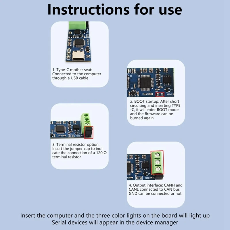 USB To CAN Module Support CAN Portable CAN Bus Analyzer V2.0 Version Analyzer Module 4