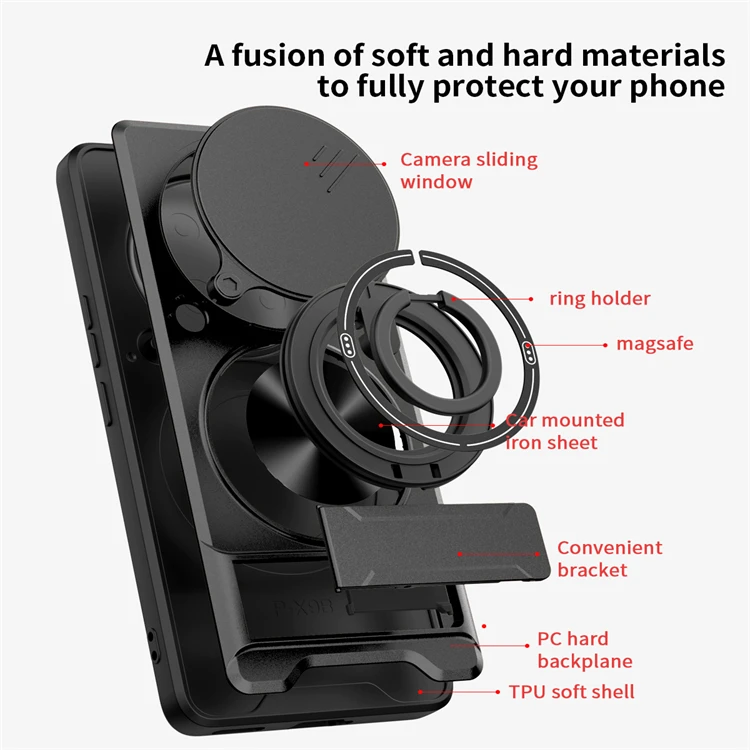 Enhanced 360° Rotating Magnetic Ring Phone Case Shell